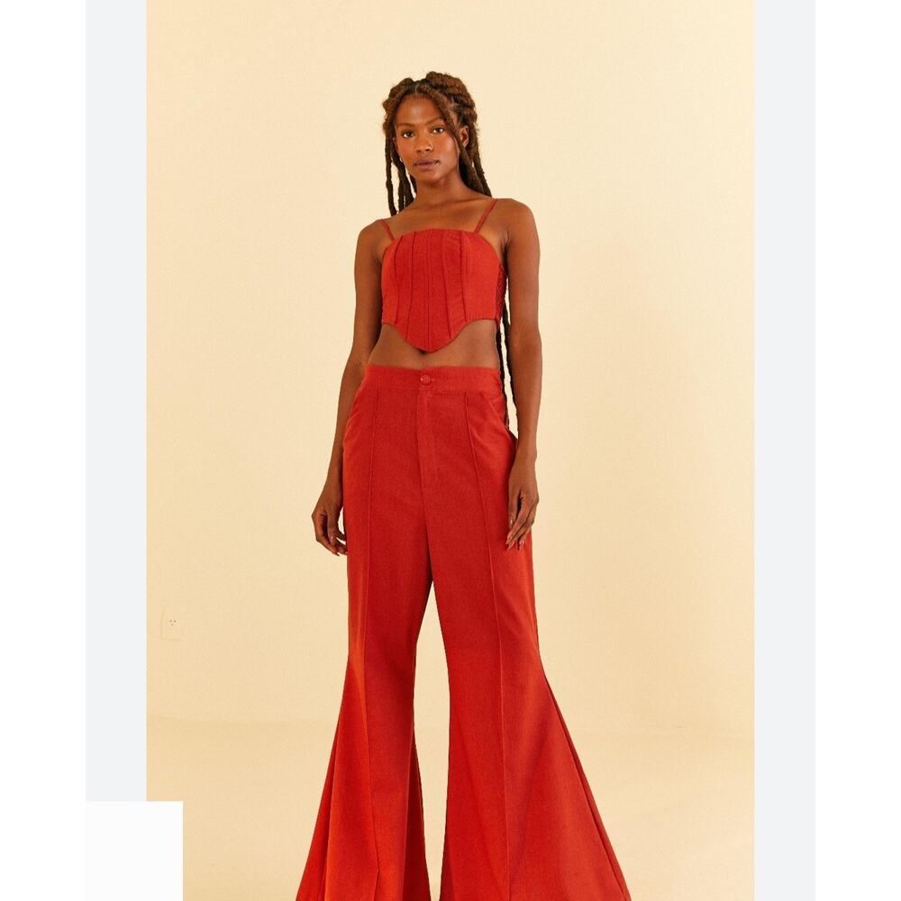 Farm Rio Vermelho Oes Flare Pants Sz Large NWT